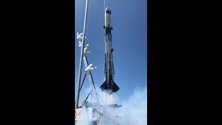 Launch of model rocket SPACEX FALCON 9 CREW DRAGON 2+ stages