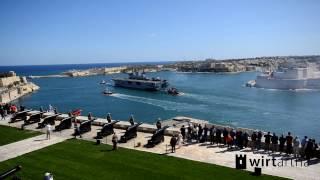 HMS Ocean Farewell Full-Gun Salute Saluting Battery - Malta