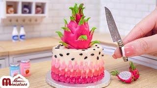 Tasty Miniature Dragon Fruit Cake Recipe   ASMR Cooking Mini Food