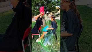 SLIME POUR FAMILY CHALLENGE and CAT #shorts #slime #pour  #challenge @ariadnistar