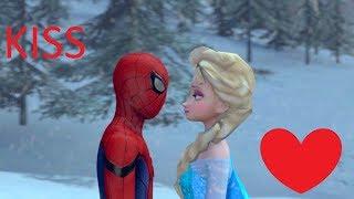 SFM Spiderman and Elsa kiss Animation