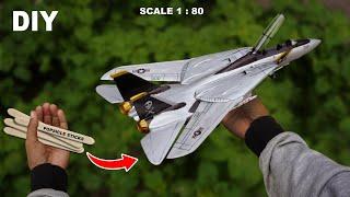 make a realistic f14 Tomcat from popsicle sticks  airplane model