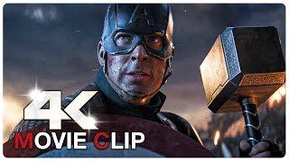 Captain America Lifts Thors Hammer Mjolnir Scene - AVENGERS 4 ENDGAME 2019 Movie CLIP 4K