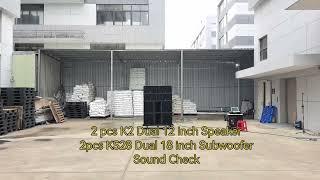 2 pcs K2 Dual 12 inch Speaker 2 pcs KS28 dual 18 Inch Subwoofer Sound Check  part 1