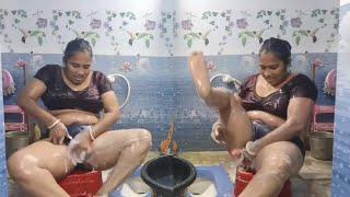 desi aunty open nighty  bathing vlog  Swathi Naidu  bathing vlog 2024