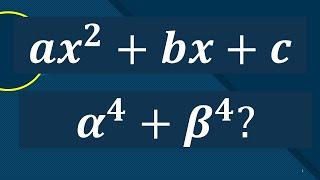 If α and β are zeros of quadratic polynomial ax2+bx+c then evaluate α^4+β^4