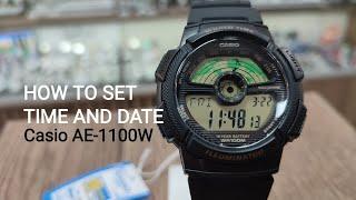 HOW TO SET TIME AND DATE CASIO AE-1100W-1B