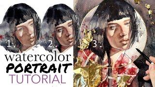 Watercolor Portrait with DRAMATIC LIGHTING - TUTORIAL