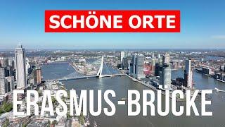 Erasmusbrücke in 4k. Niederlande Rotterdam zu besuchen