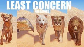 Least Concern Predators Speed Races over the dunes in Planet Zoo included Hyena Alligator Wolf etc