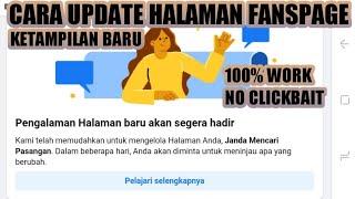 Cara update fanspage ke pengalaman halaman baru...