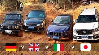 Mercedes v Range Rover v Maserati v Toyota OFF-ROAD 4x4 BATTLE