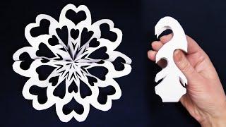 Как сделать 3D снежинку из бумаги DIY – Объемная снежинка DIY
