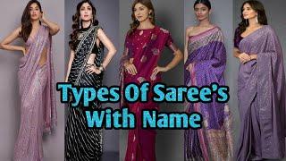 24 Different types of Sarees In india & their Name  Fashinable & Traditinal Sarees