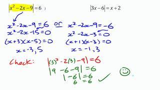 Solving Absolute Value Equations Algebraically • 7.3 Pre-Calculus 11
