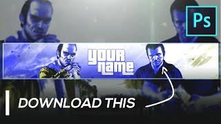 Gaming Banner Template  GTA 5 YouTube Channel Art Download for Photoshop - FREE GFX 2024