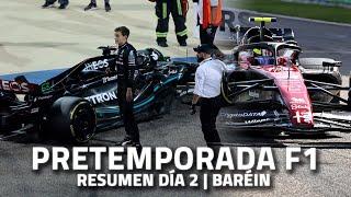 MERCEDES con PROBLEMAS y GUANYU ZHOU LIDERA  RESUMEN TEST F1 2023  DÍA 2