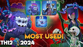 TH12 Yeti Witch Bat Attack Strategy  TH12 Yeti Attack Strategy  coc TH12 Witch Attack  Easy Spam.