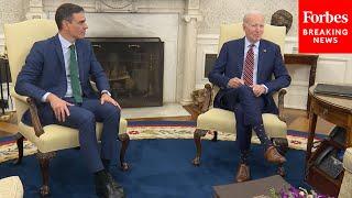 JUST IN Biden Meets With Spains President Pedro Sanchez In The Oval Office