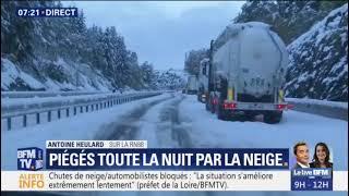 Piégés toute la nuit par la neige en Haute Loire - 30 octobre 2018.