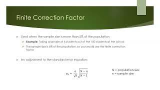 What is the Finite Correction Factor?