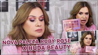 TESTEI A NOVA PALETA SOFT NUDE FEELS  RUBY ROSE X HUDA BEAUTY