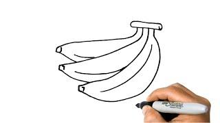 How to DRAW a BANANA Easy Step by Step Drawing