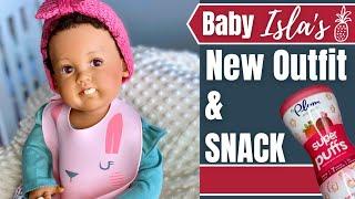 Reborn Baby Isla New Fall Outfit & Babys Favorite Snack.