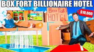BOX FORT BILLIONAIRE HOTEL $10000 ROOM CHALLENGE Box Fort City Survival