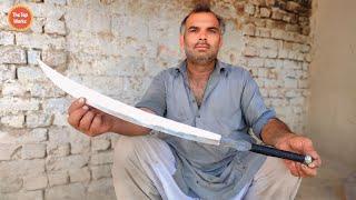 Master Blacksmith making a Fantasy Sword From an Old Rusty Hand pum Handle