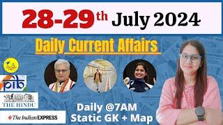28-29 July 2024 current affairs  हिंदी+English  SSC Railway bankinggroup D & other exams